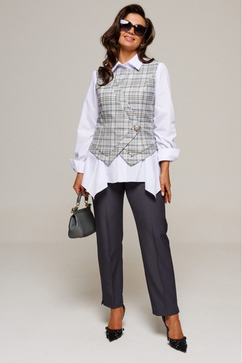 6190 клетка+графит комплект с брюками