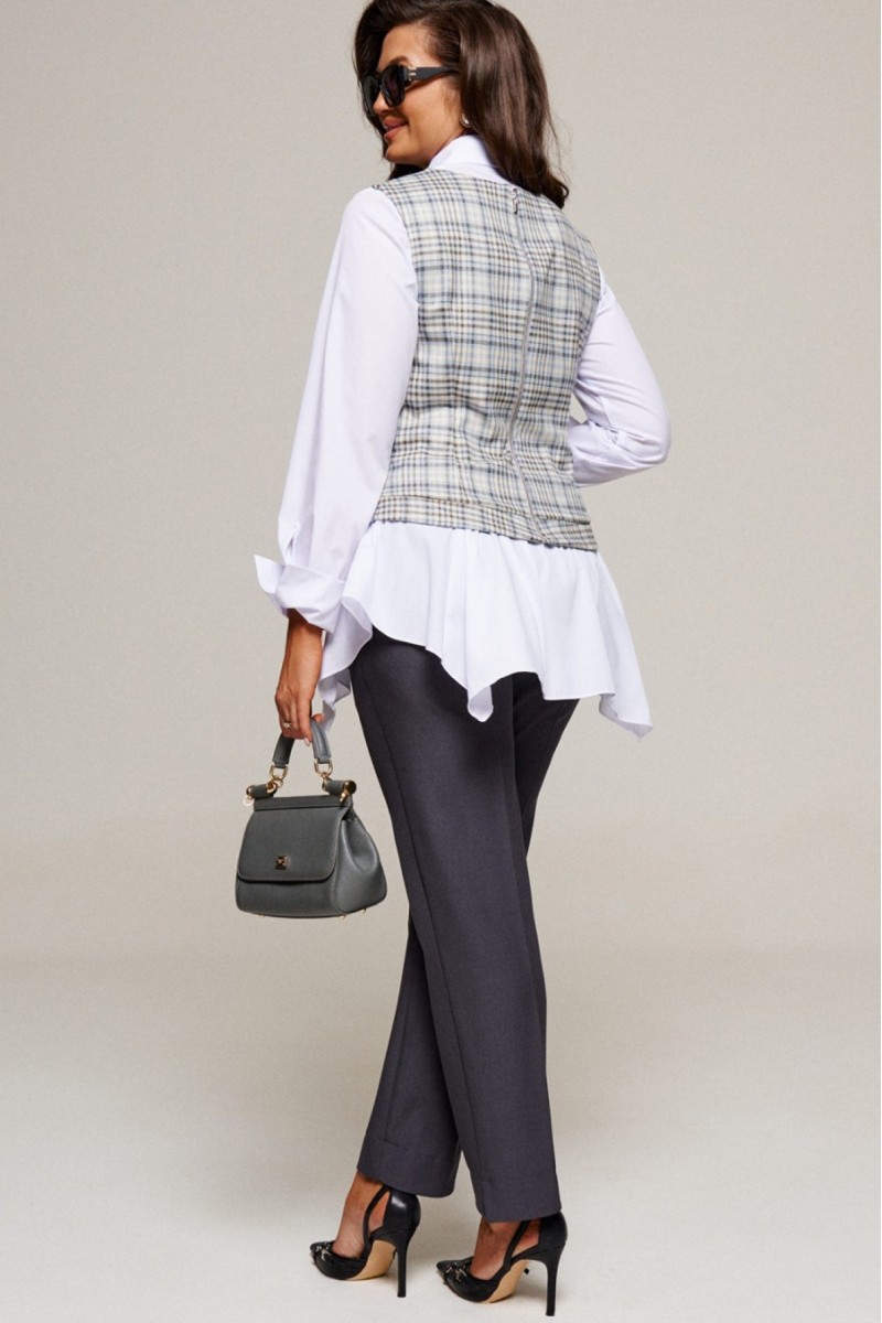 6190 клетка+графит комплект с брюками