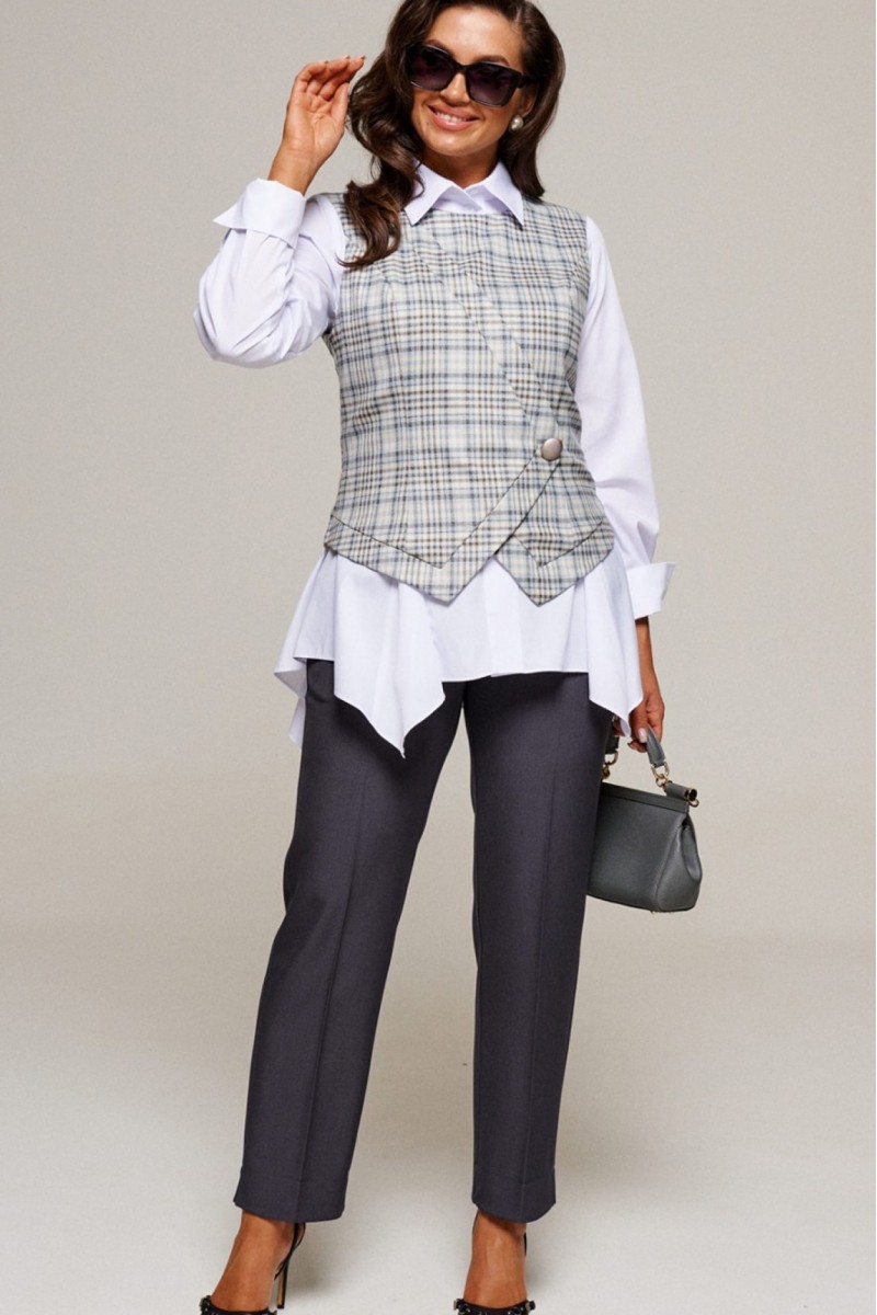 6190 клетка+графит комплект с брюками