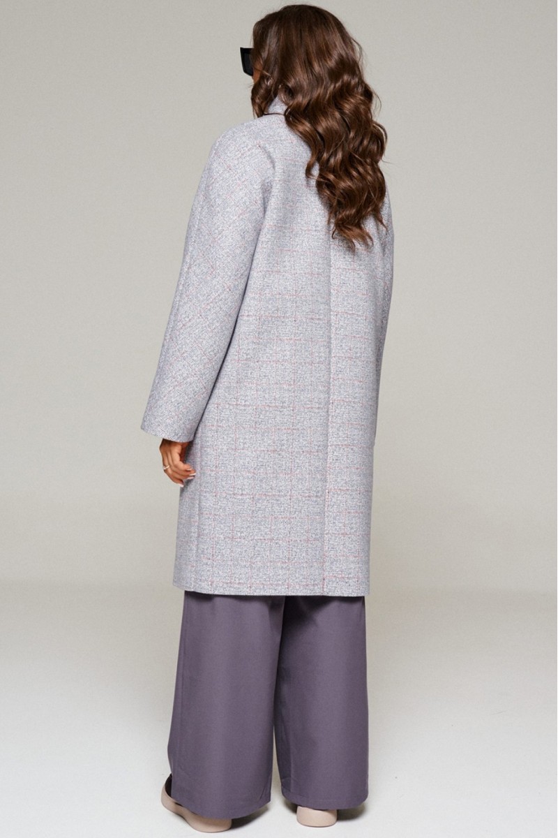 6221 серо-голубой+клетка пальто