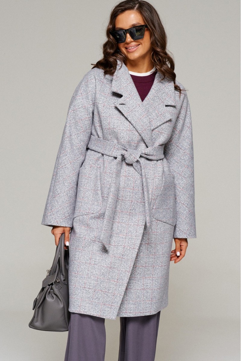 6221 серо-голубой+клетка пальто
