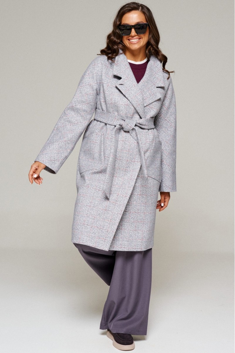 6221 серо-голубой+клетка пальто