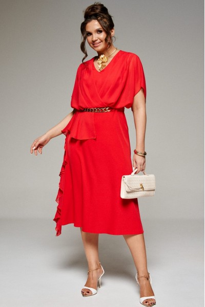 6357 красный платье