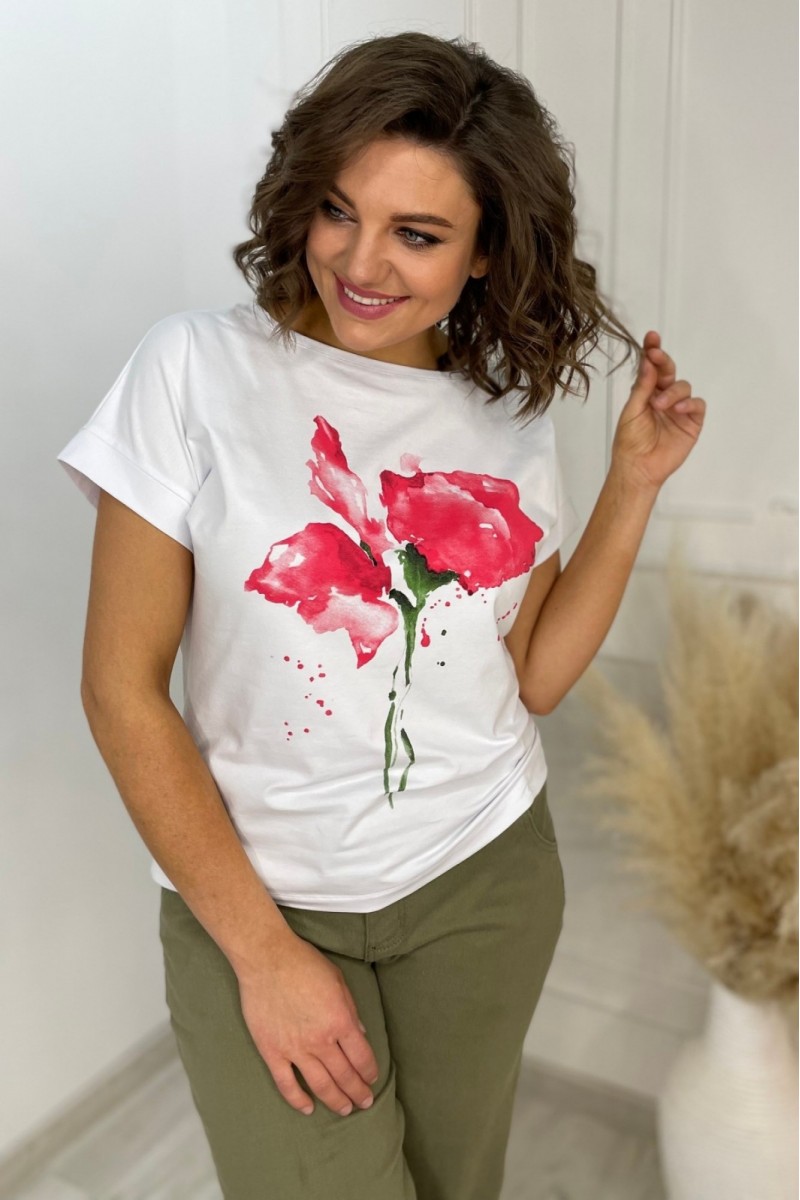 2061 белый/коралл джемпер  свитер