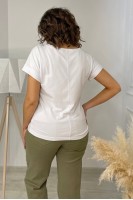 2061 белый/коралл джемпер  свитер