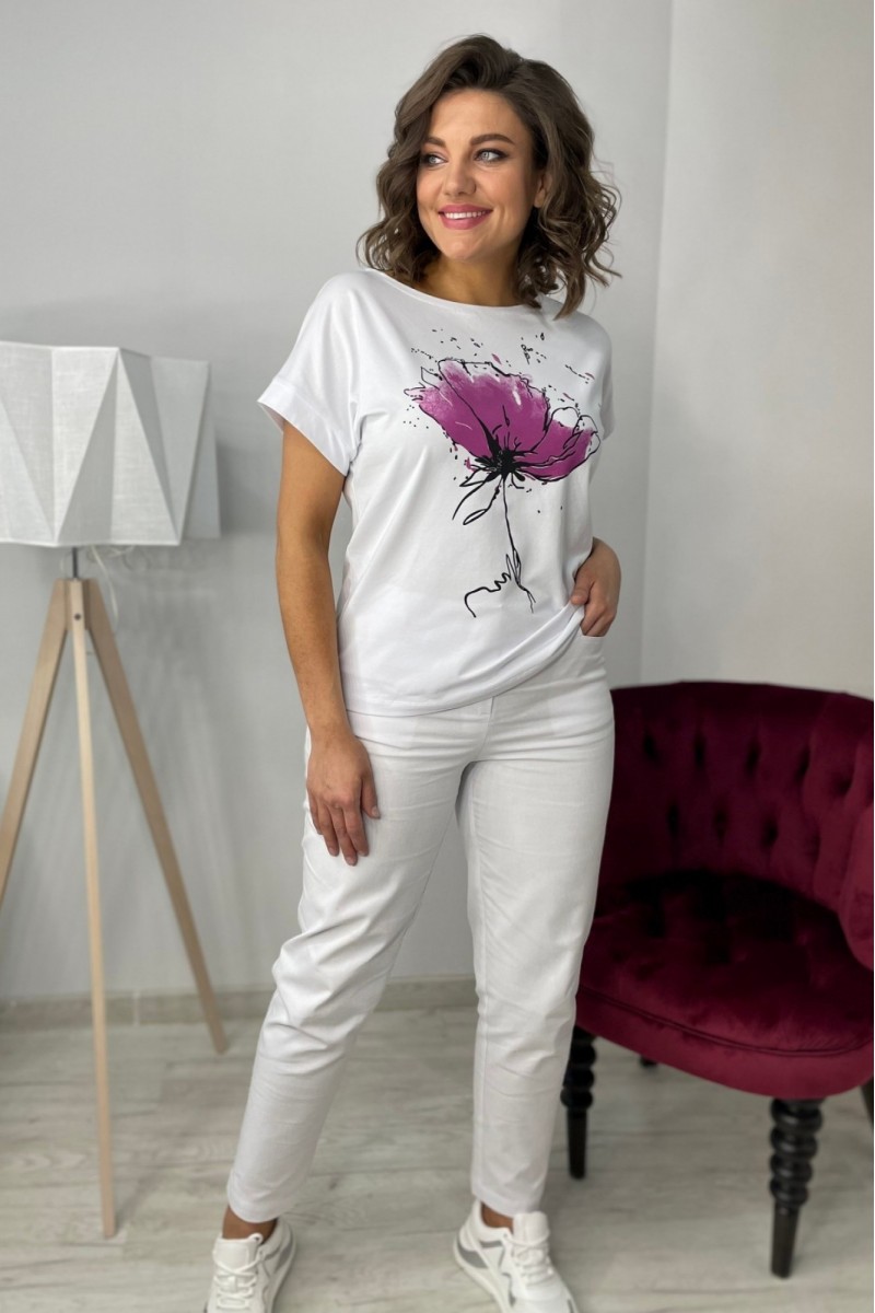 2062 белый/лавандовый джемпер  свитер