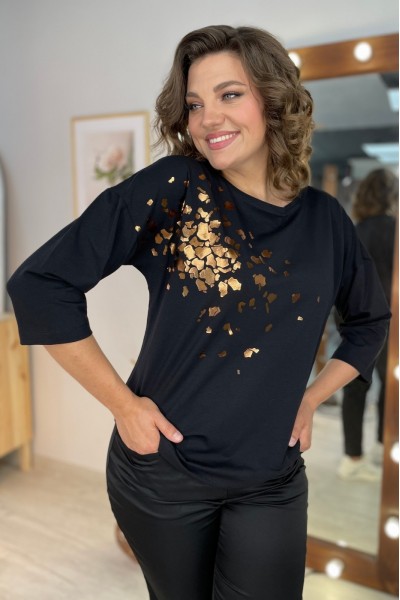 2089 черный/бронза дл. джемпер  свитер